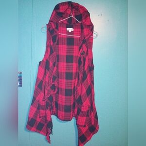 Rewind Red and Black Plaid Vest